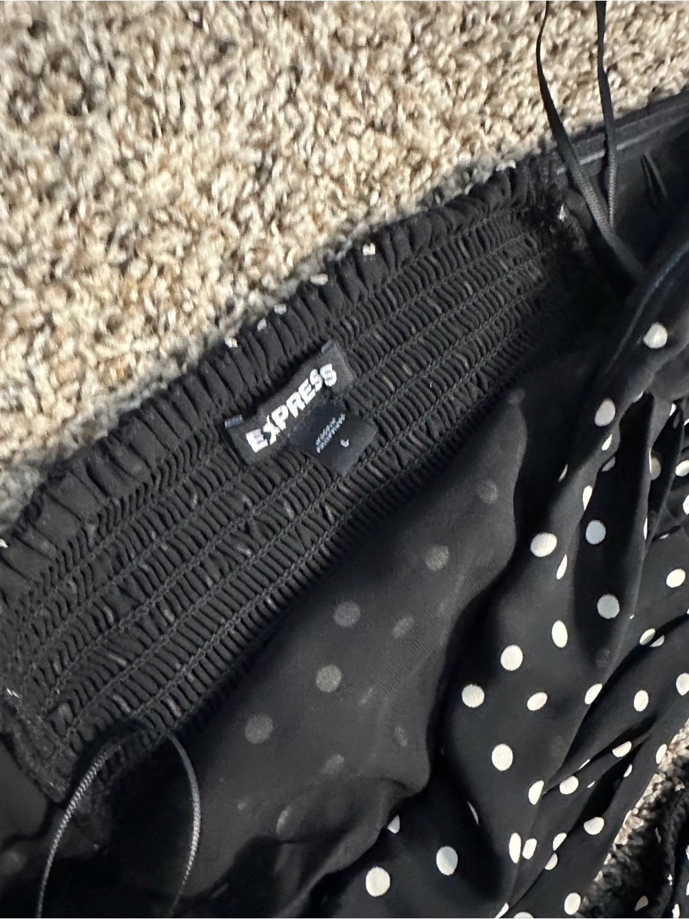 Express Black and White Polka Dot Wide-Leg Pants - Picture 4 of 5